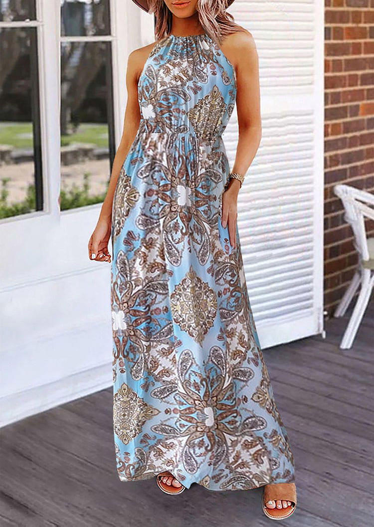 

Floral Spaghetti Strap Slit Maxi Dress, Multicolor, SCM012115