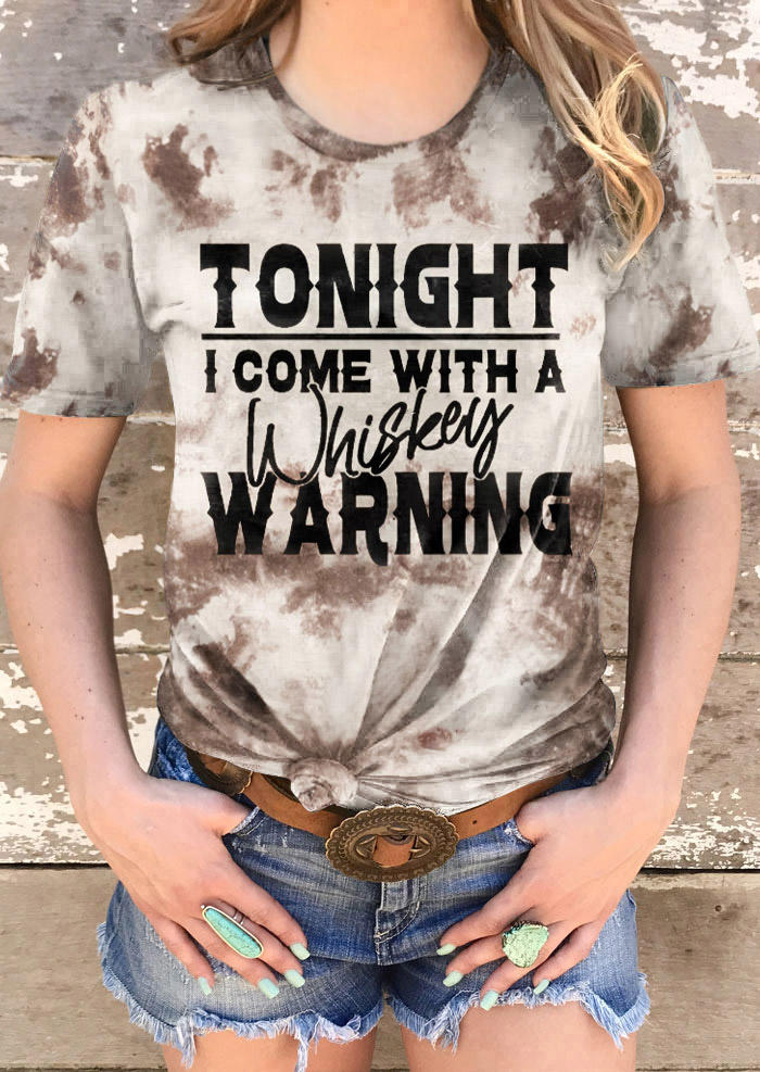 

Tonight I Come With A Whiskey Warning T-Shirt Tee, Multicolor, SCM012016