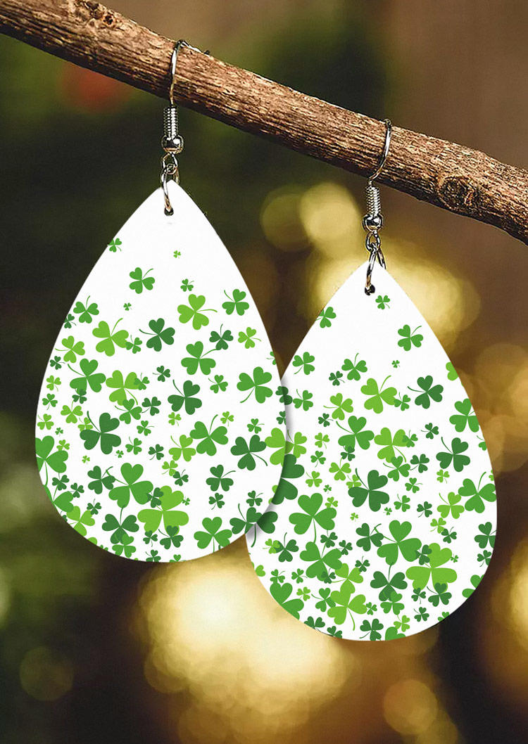 

St. Patrick's Day Lucky Shamrock Earrings, Multicolor, SCM012144