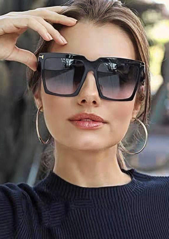 

Summer Plastic Frame Sunglasses, Black, SCM012267