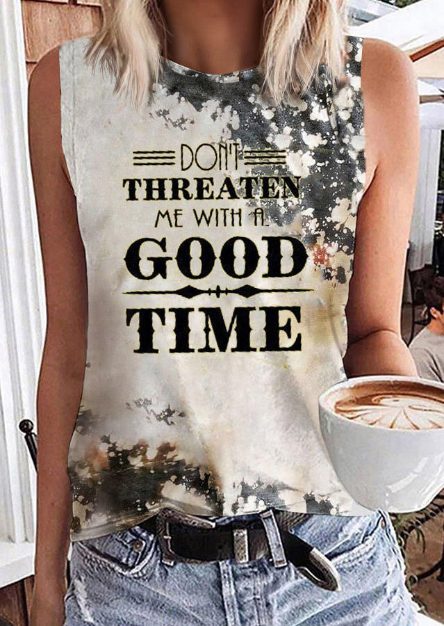 

Don't Threaten Me With A Good Time Bleached Tank, Multicolor, SCM012285