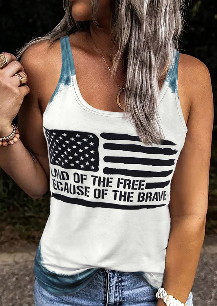 

Land Of The Free Because Of The Brave American Flag Tank, Multicolor, SCM012291