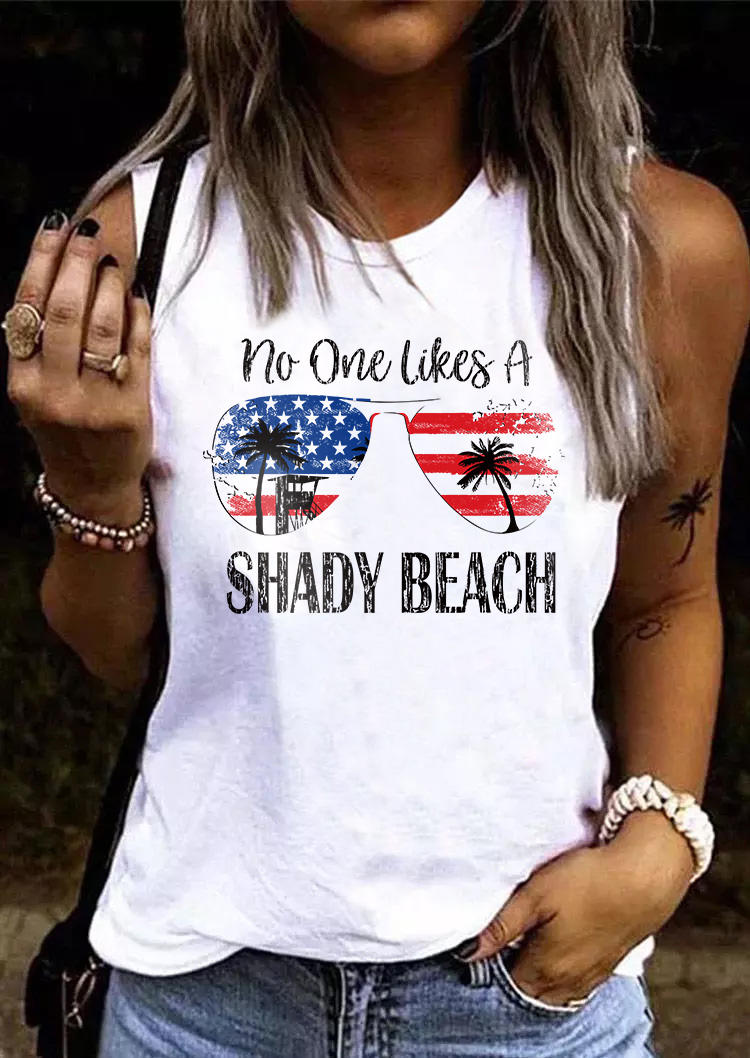 

No One Likes A Shady Beach Coconut Tree Tank - White, SCM012506