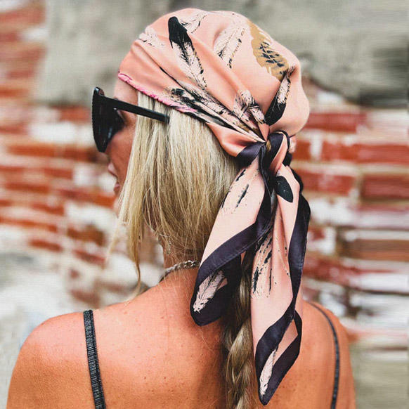 Multi-Functional Feather Square Headband Hair Scarf