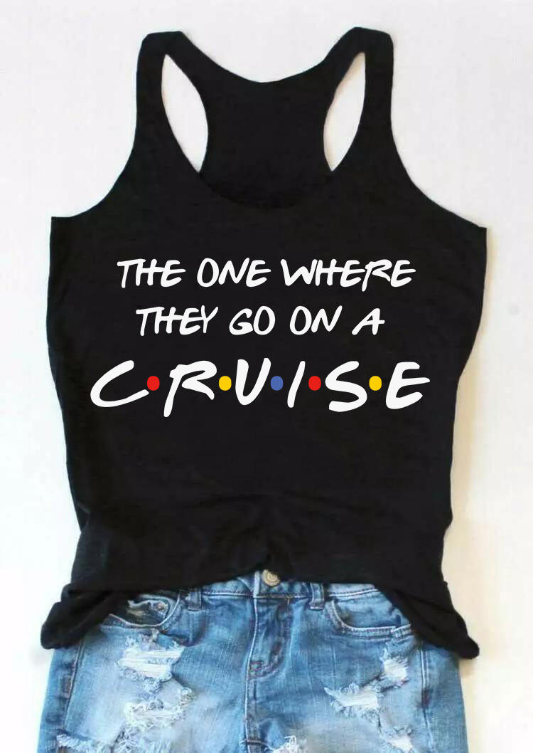 The One Where They Go On A Cruise Tank - Black, SCM012633