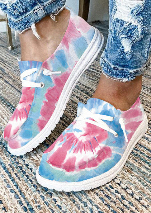 

Tie Dye Slip On Casual Boat Sneakers, Multicolor, SCM012415