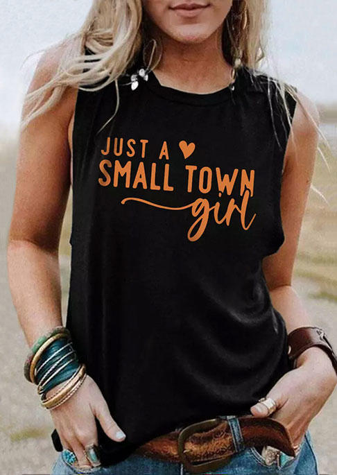 

Just A Small Town Girl Tank - Black, SCM010879