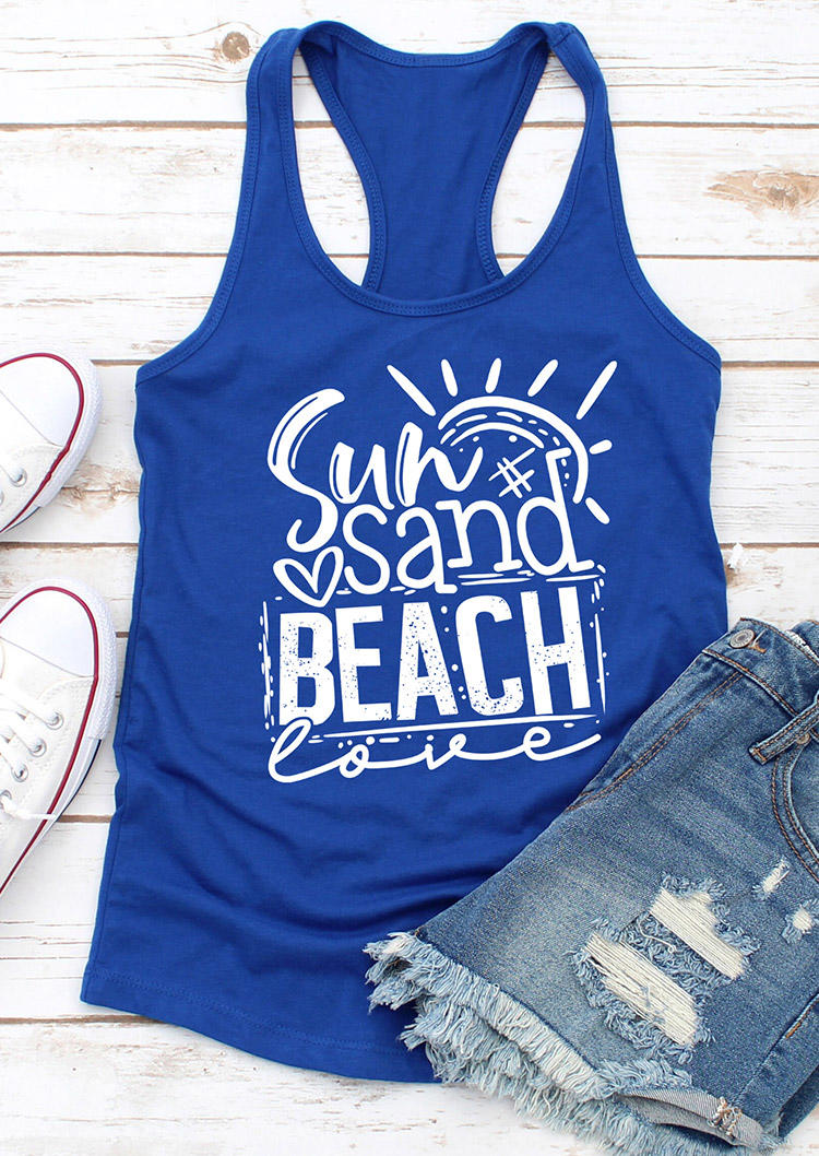 

Sun Sand Beach Love Racerback Tank - Blue, SCM012751