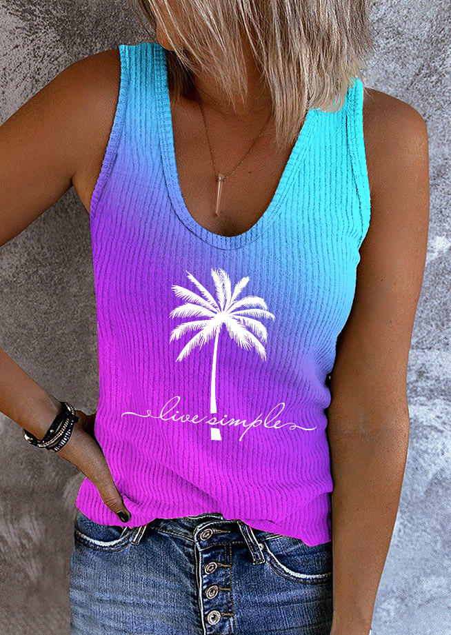 

Live Simple Coconut Tree Gradient Tank, Multicolor, SCM012789