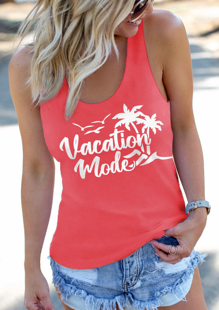 

Vacation Mode Coconut Tree Racerback Tank - Red, SCM012601