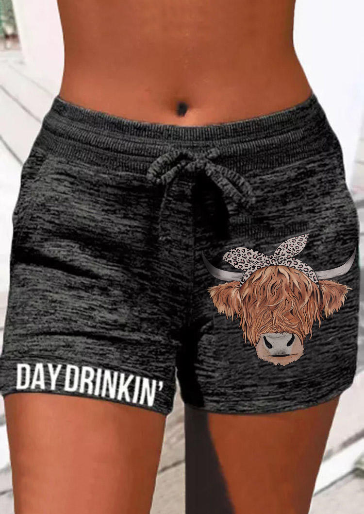 

Day Drinkin' Leopard Highland Cattle Shorts - Dark Grey, Black, SCM012711
