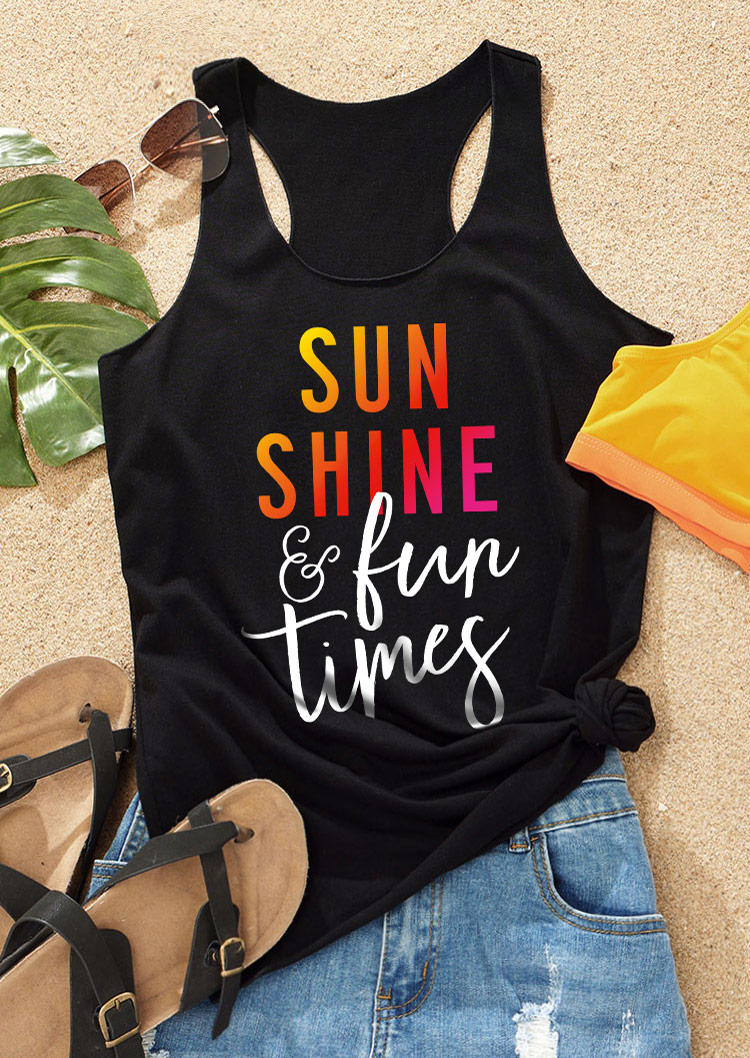 

Sun Shine & Fun Times O-Neck Racerback Tank - Black, SCM012100