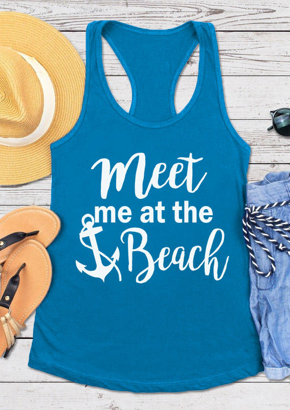 

Meet Me At The Beach Anchor Racerback Tank - Blue, SCM012185