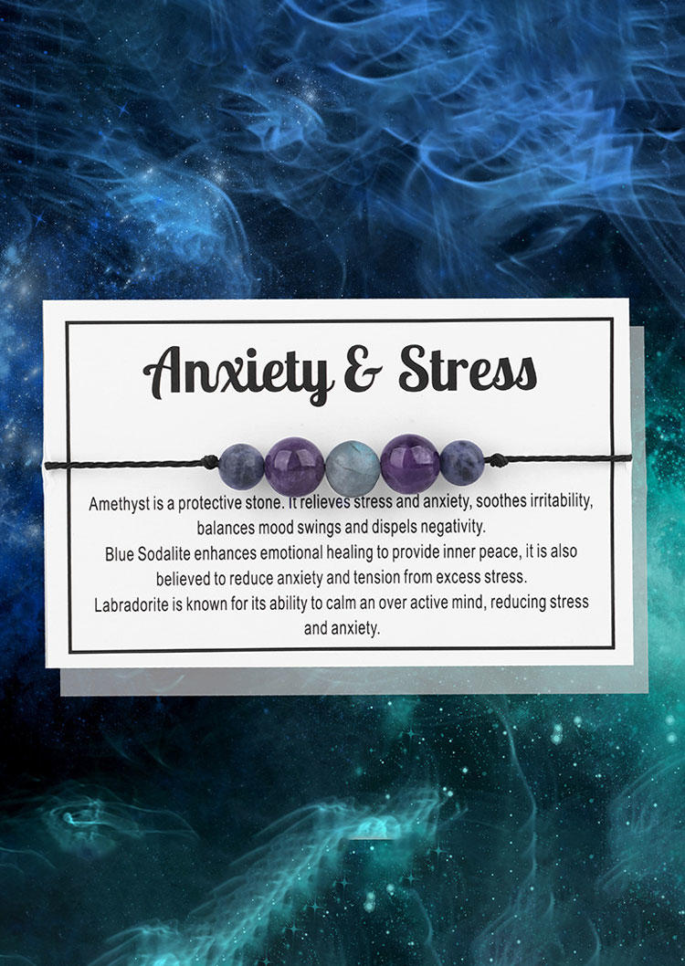 

Anxiety & Stress Beading Bracelet, Purple, SCM012527