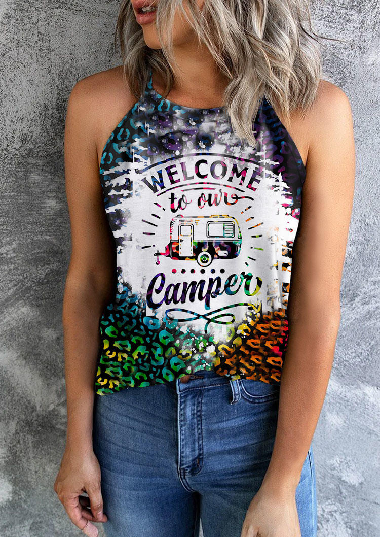 

Welcome To Our Camper Bleached Tank, Multicolor, SCM013015