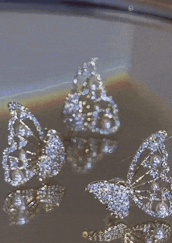 

Butterfly Rhinestone Hollow Out Wing Earrings, Gold, SCM012855