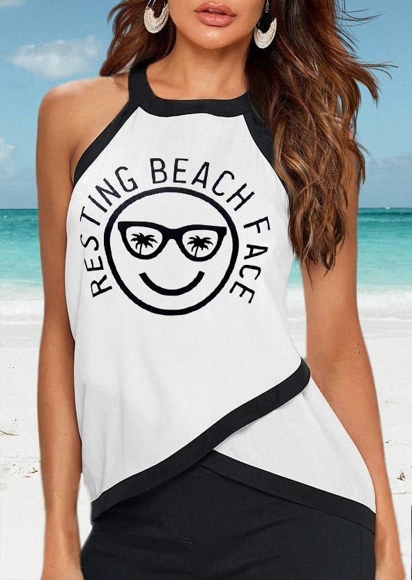 

Resting Beach Face Tank - White, SCM013068