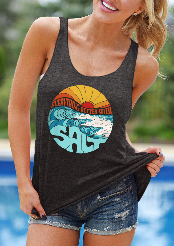 

Everything Better With Salt U-Neck Tank - Dark Grey, Gray, SCM013266