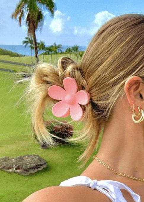 

Floral Non Slip Hair Claw Clip, Pink, SCM013137