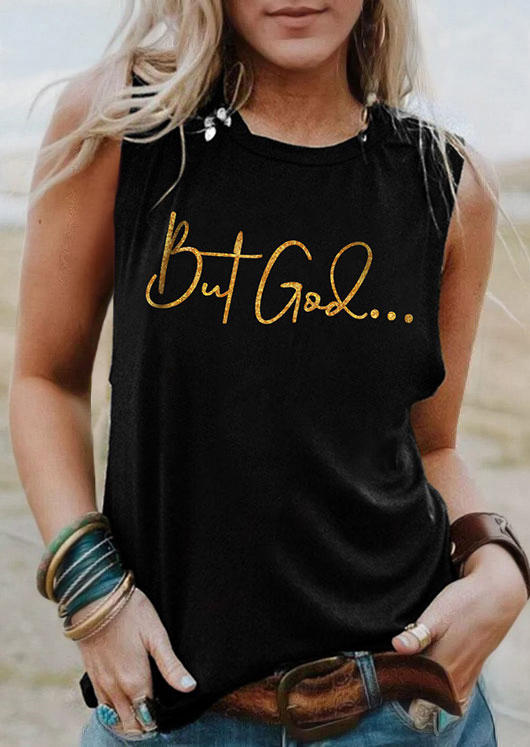 

But God O-Neck Casual Tank - Black, SCM011929