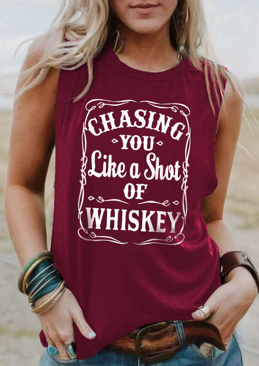 

Chasing You Like A Shot Of Whiskey Tank - Burgundy, Red, SCM012020
