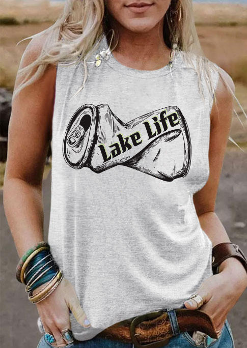 

Lake Life O-Neck Tank - Light Gray, SCM012030