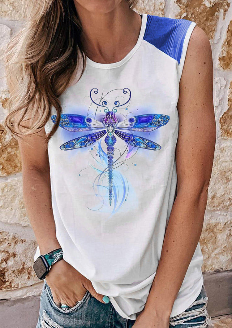 

Dragonfly O-Neck Casual Tank - White, SCM012497