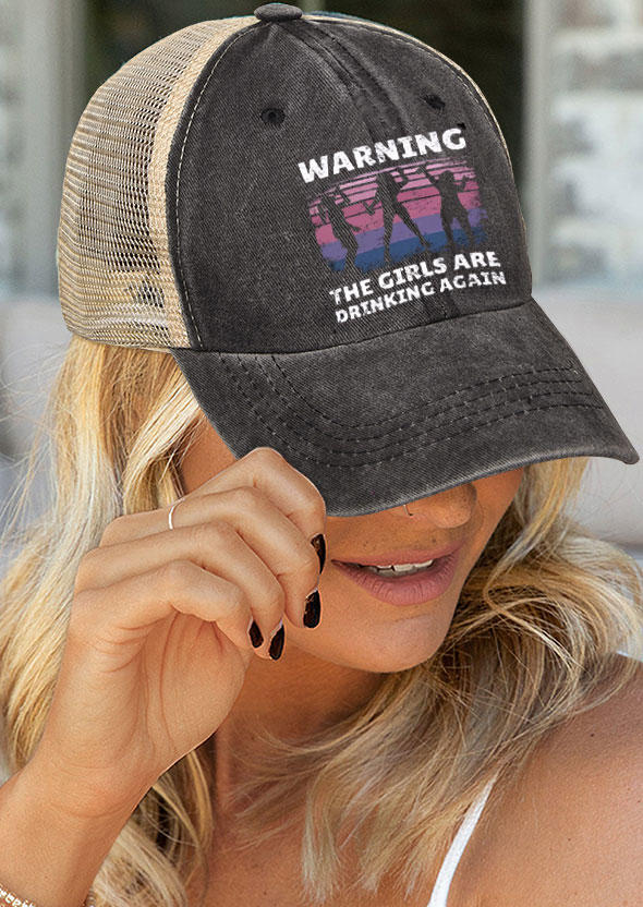 

Warning The Girls Are Drinking Again Baseball Cap, Black, SCM012978