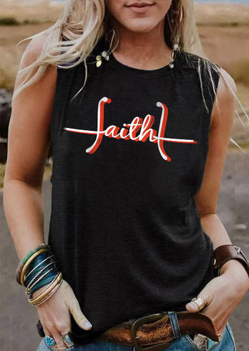 

Faith O-Neck Casual Tank - Black, SCM011690