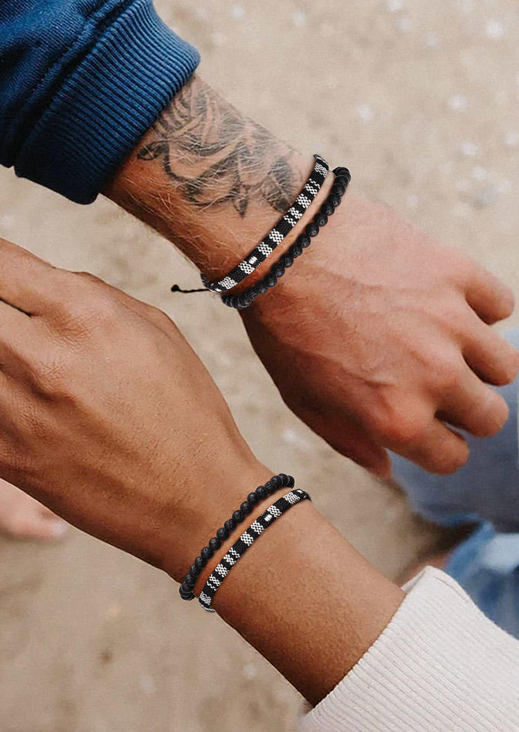 

Vintage Braided Beading Bracelet, Black, SCM012970