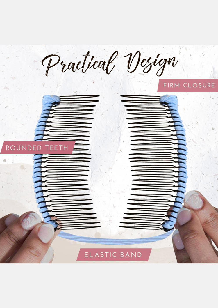 

Vintage Banana Hair Clip Double Comb, Blue, SCM013309