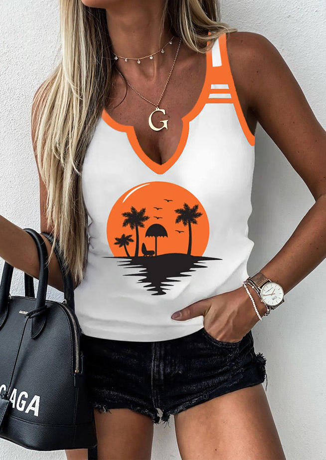 

Summer Beach Tree Casual Tank - White, SCM013109
