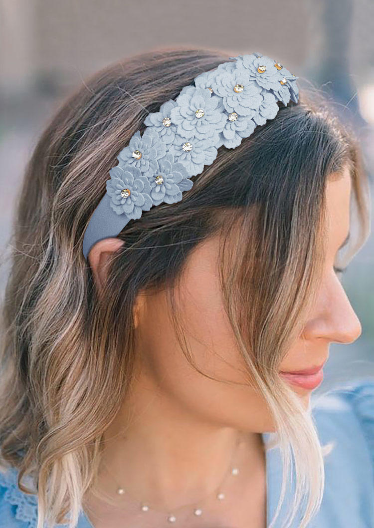 

Floral Patch Elegant Headband, Blue, SCM013233