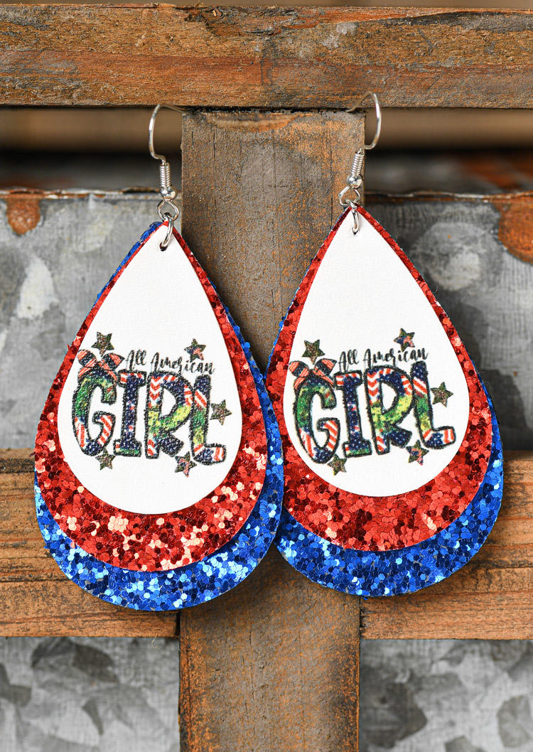 

All American Girl Sequined Multi-Layered Earrings, Multicolor, SCM013135