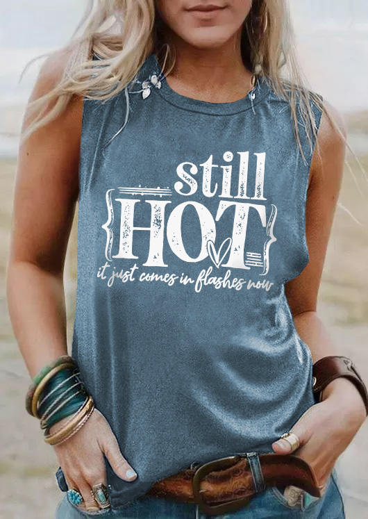 

Still Hot It Just Comes In Flashes Now Tank - Blue, SCM013441