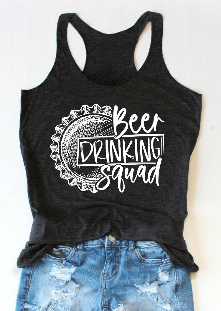 

Beer Drinking Squad O-Neck Racerback Tank - Dark Grey, Gray, SCM013537