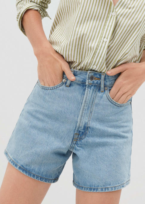 

Pocket Distressed Denim Shorts - Blue, SCM013566