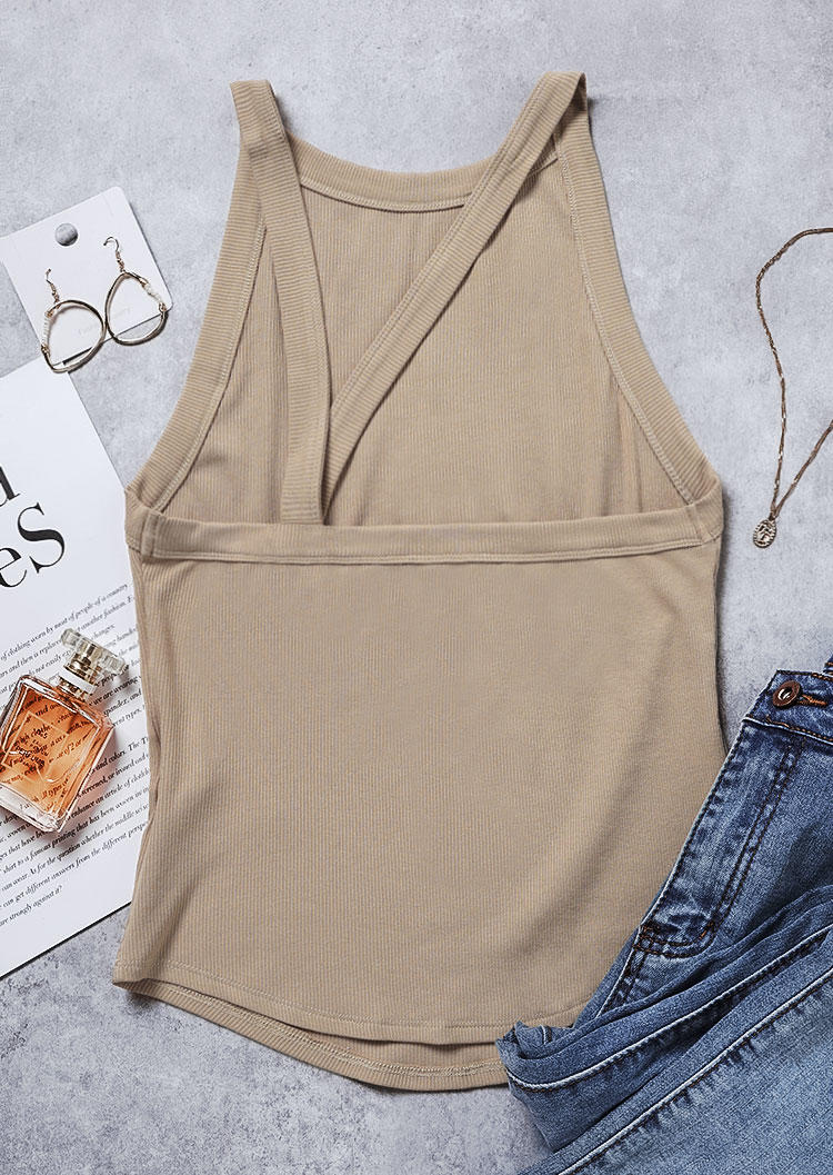 Open Back Casual Tank - Apricot