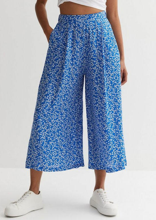 

Ditsy Floral Pocket Wide Leg Pants - Blue, SCM013660