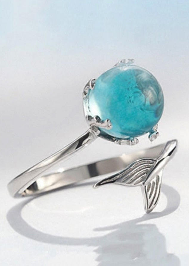 

Ocean Crystal Mermaid Alloy Ring, Silver, SCM013562