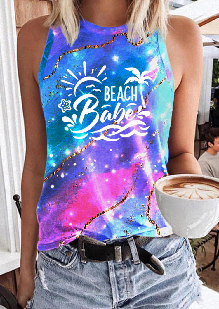 

Beach Babe Coconut Tree Tank, Multicolor, SCM013716