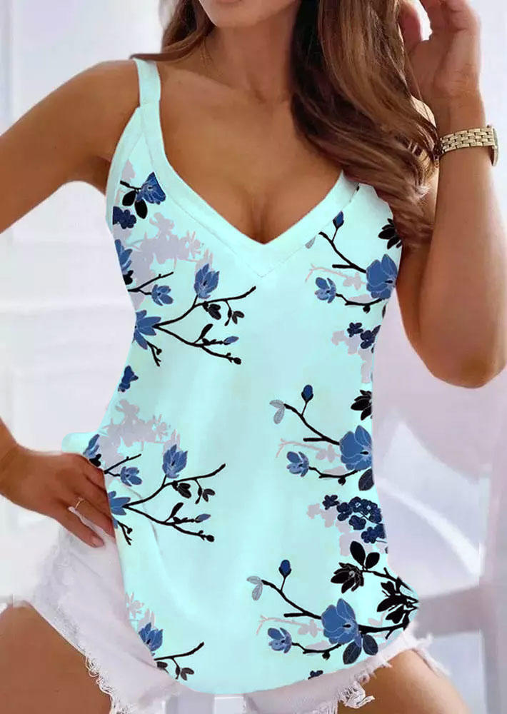 

Floral Open Back V-Neck Camisole, Multicolor, SCM013765