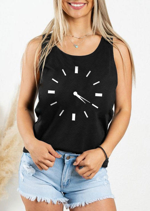 

Funny 4:20 Clock Graphic Racerback Tank - Black, SCM013786