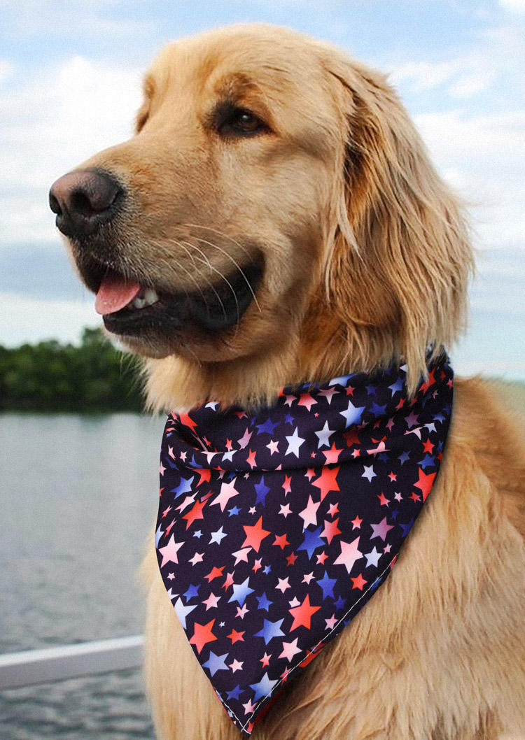 

American Flag Star Pet Triangle Scarf, Blue, SCM013511