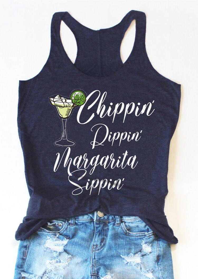 

Chippin' Dippin' Margarita Sippin' Tank - Navy Blue, SCM013764
