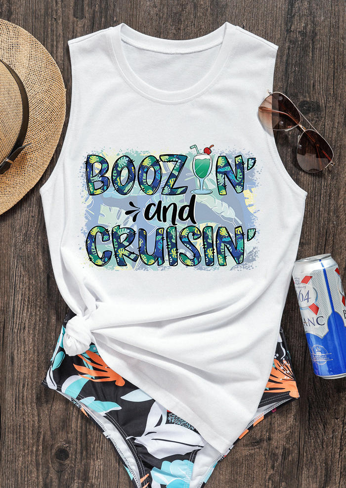 

Boozin' And Cruisin' O-Neck Tank - White, SCM013774