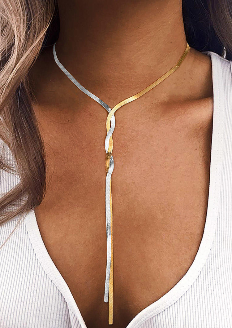 

Long Tassel Alloy Necklace, Multicolor, SCM013404