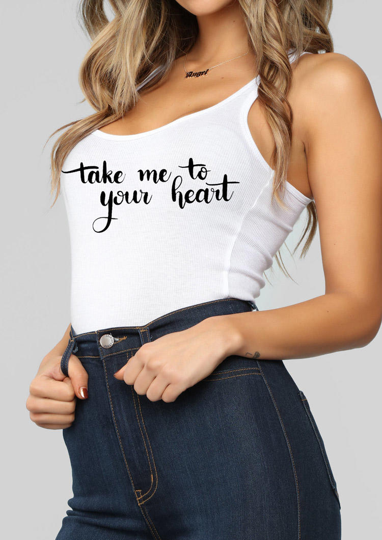 Take Me To Your Heart Causal Tank - White