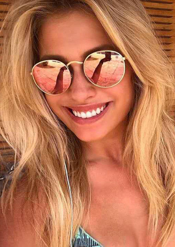 

Trendy Colorful Round Metal Frame Sunglasses, Multicolor, SCM013237