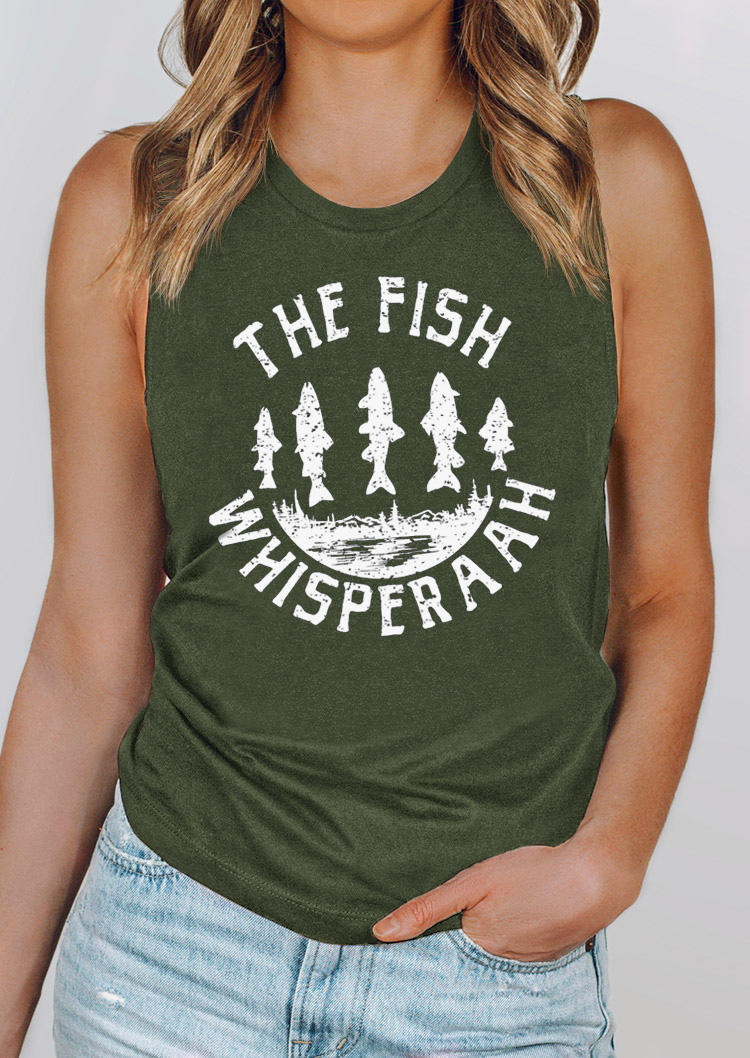 

The Fish Whisper O-Neck Tank - Green, SCM013936